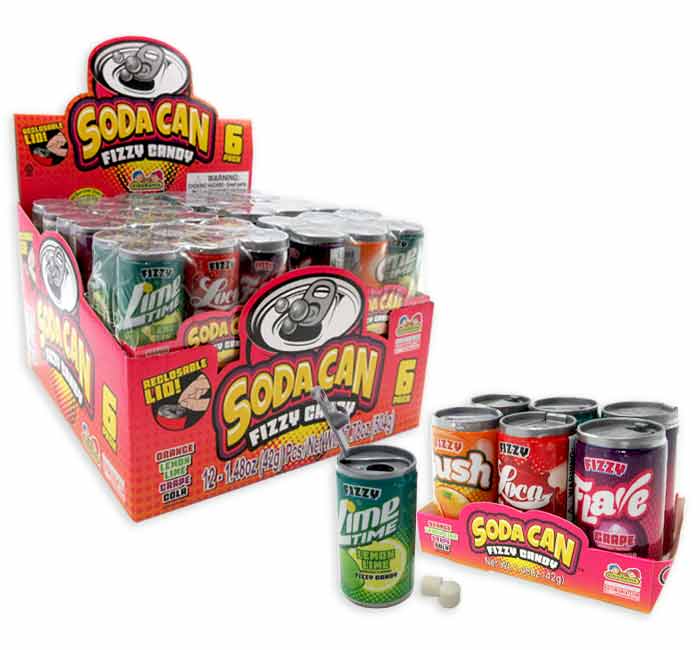 Soda Can Fizzy Candy (Case of 12)
